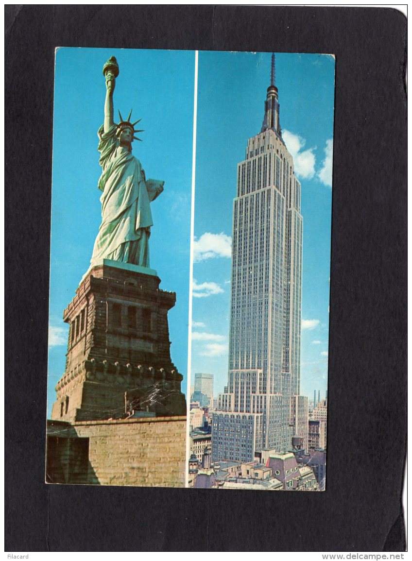 74116     Stati  Uniti,    Statue  Of  Liberty,  Empire State Building,  VGSB  1968 - Statue Of Liberty