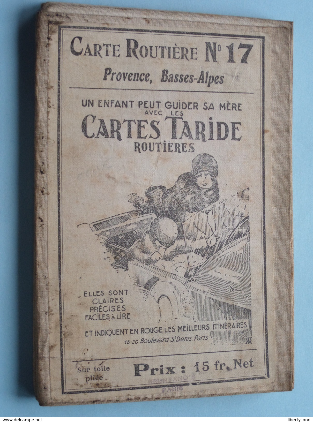 Carte TARIDE Routière N° 17 La France PROVENCE Basses-Alpes Imp. Gaillac ( Oudere 2de Hands Kaart Op Katoen / Cotton ) ! - Europe