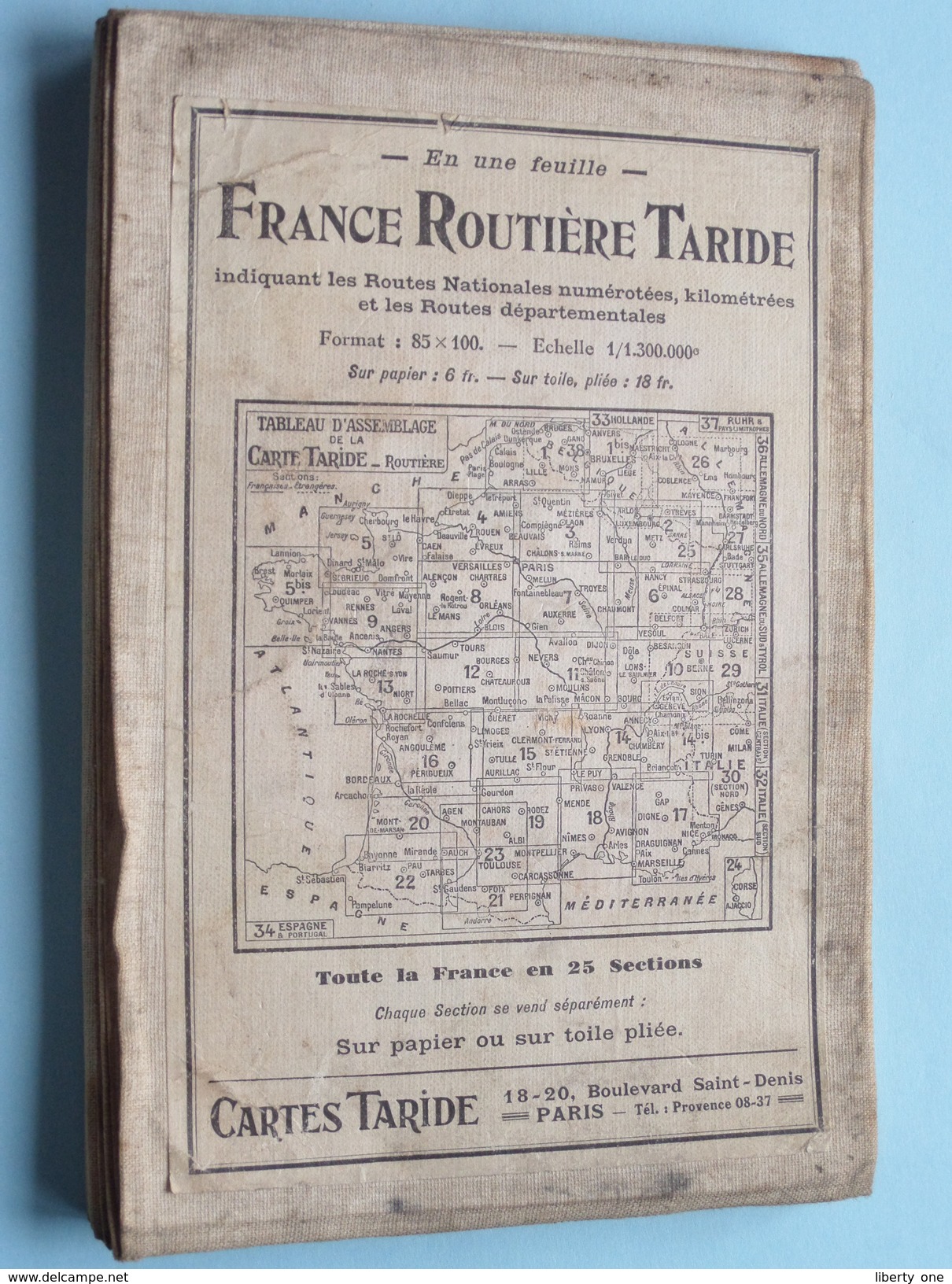 Carte TARIDE Routière N° 17 La France PROVENCE Basses-Alpes Imp. Gaillac ( Oudere 2de Hands Kaart Op Katoen / Cotton ) ! - Europe