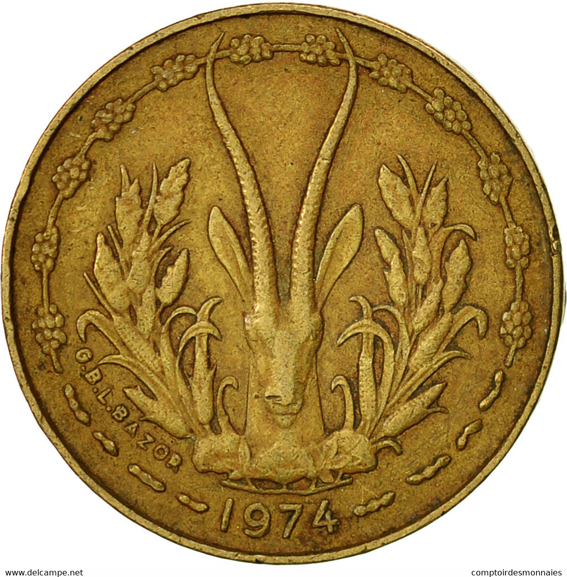 Monnaie, West African States, 5 Francs, 1974, Paris, TTB - Ivoorkust