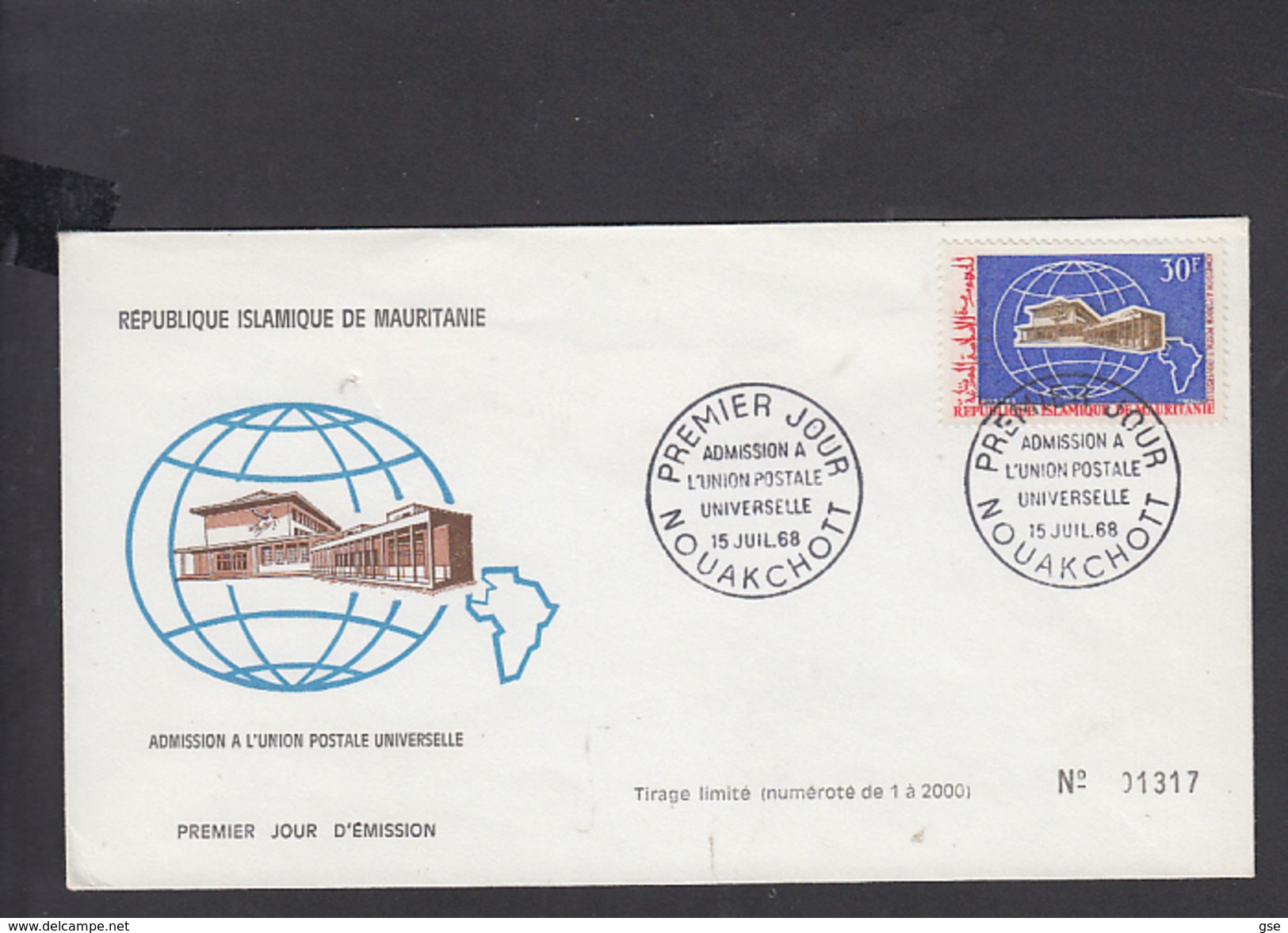 MAURITANIA 1968 - FDC - Yvert  251 - Annullo Speciale U.P.U. - Mauritania (1960-...)