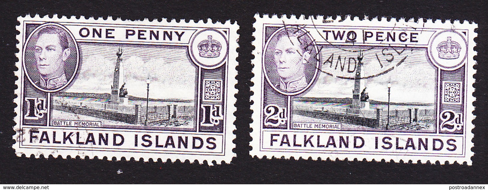 Falkland Islands, Scott #85B, 86, Used, George VI And Scenes Of Falkland Islands, Issued 1938 - Falkland Islands