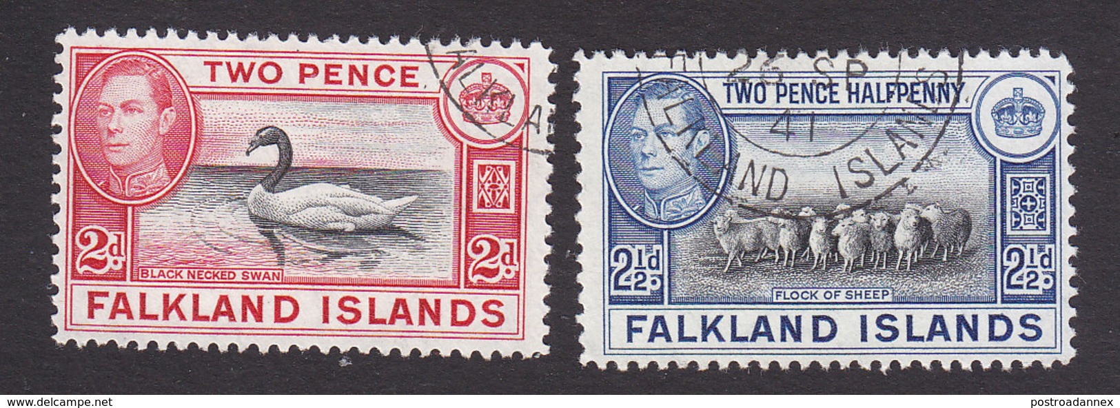 Falkland Islands, Scott #86A, 87, Used, George VI And Scenes Of Falkland Islands, Issued 1938 - Falkland Islands