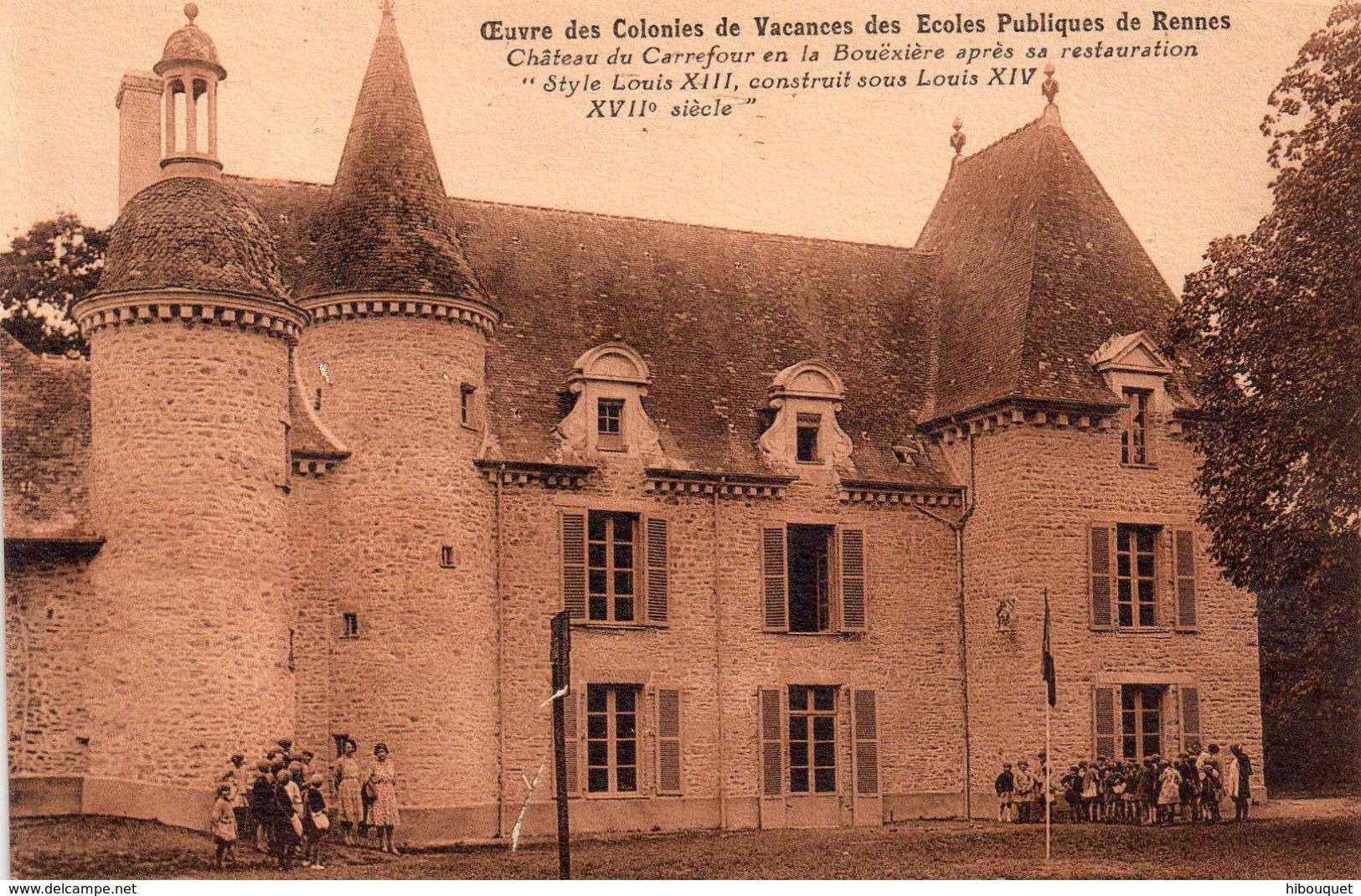 CPSM, Oeuvre Des Colonies De Vacances Des écoles Publiques Rennes, La Bouexière, Préventorium Rey, Chateau Du Carrefour - Otros & Sin Clasificación