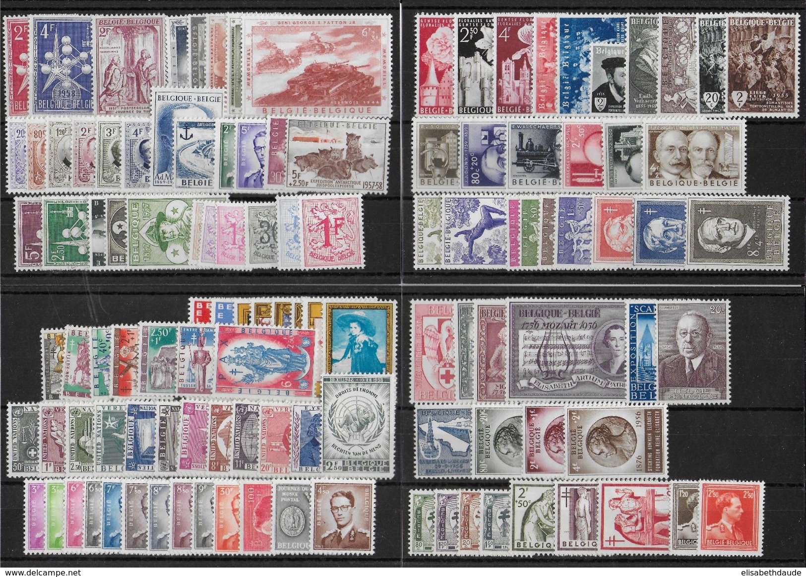 BELGIQUE - 1941/1960 COLLECTION FOURNIE * (SANS BLOCS, PA Et QUELQUES SERIES EPARSES) - COTE ENV. 2000 EUR - 5 SCANS - Colecciones