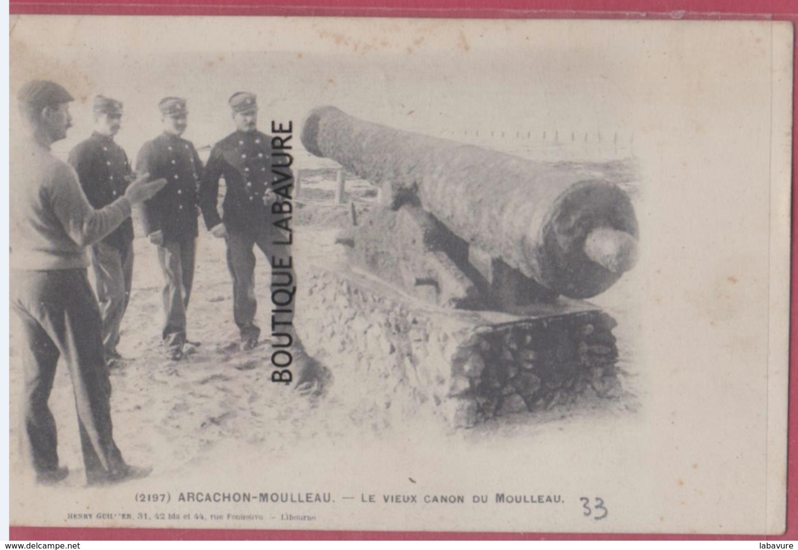 33 - ARCACHON--MOULLEAU--Le Vieux Canon Du Moulleau--soldats----animé--Précurseur - Arcachon