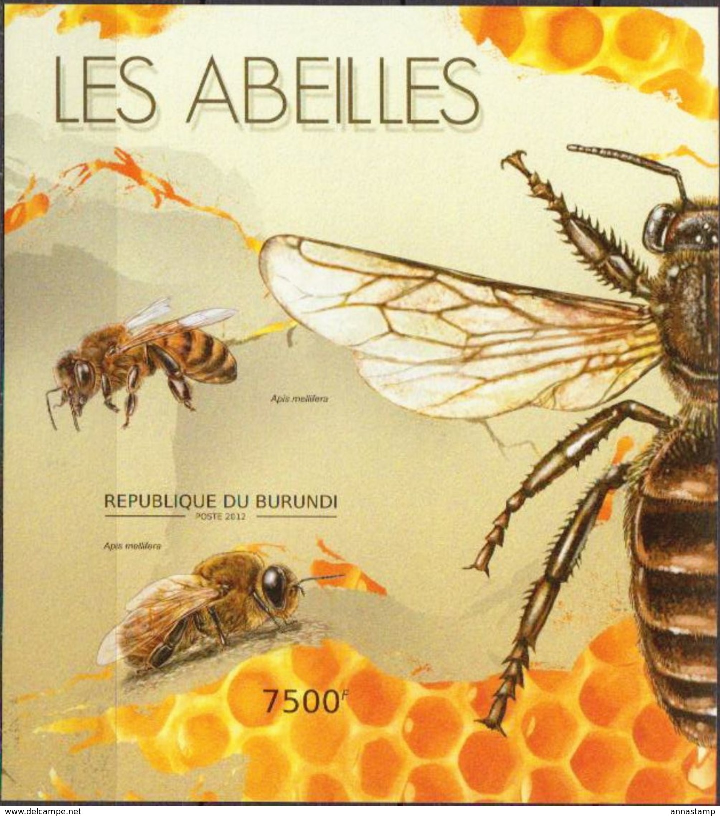 Burundi MNH Bees Imperforated Sheetlet And SS - Abeilles