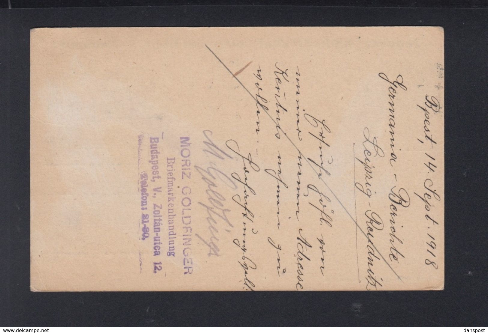 Hungary Stationery 1918 Budapest To Germany - Ganzsachen