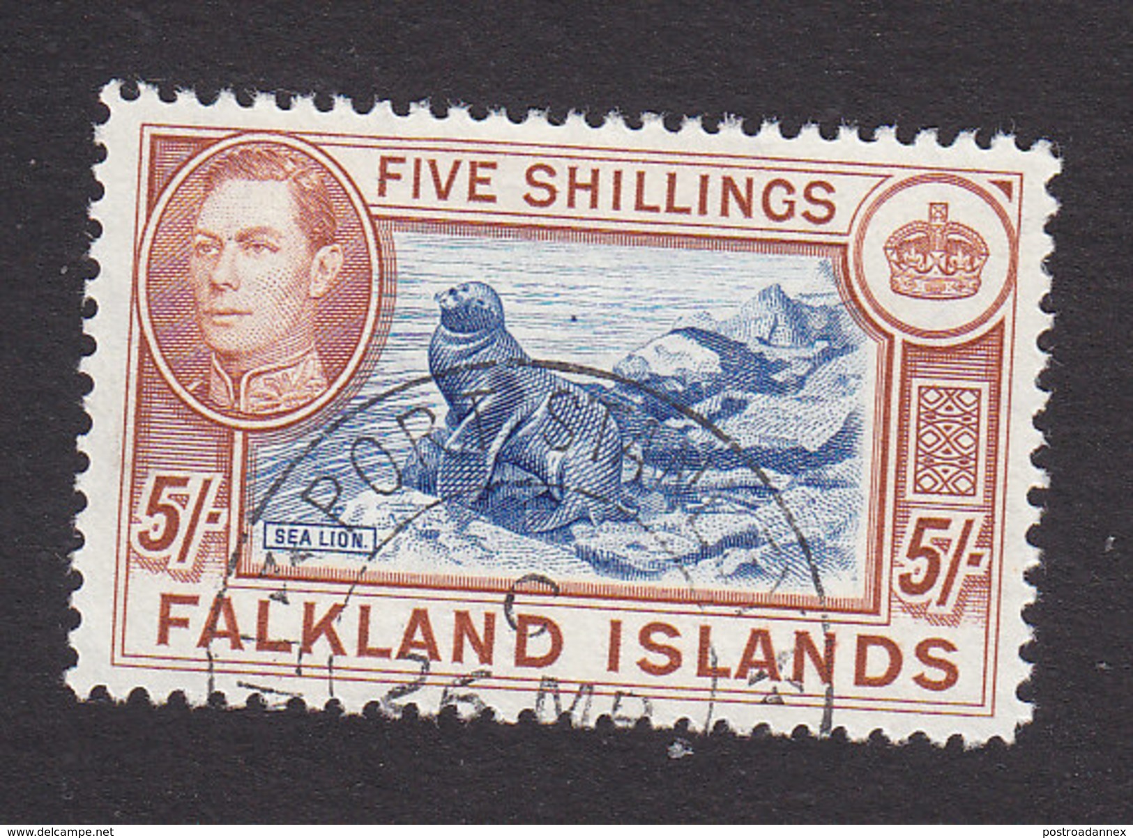 Falkland Islands, Scott #94, Used, George VI And Sea Lions, Issued 1938 - Falkland Islands