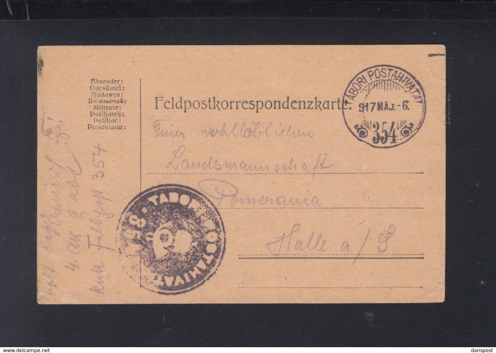 Hungary Field Post Card 1917 To Germany - Covers & Documents