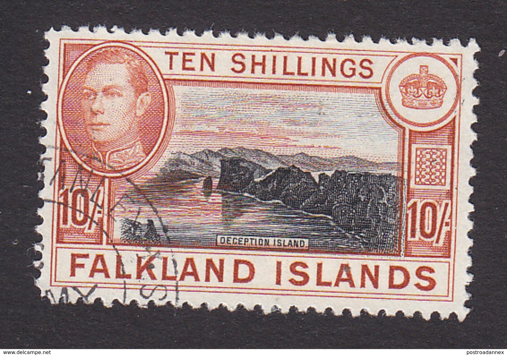 Falkland Islands, Scott #98, Used, George VI And Deception Island, Issued 1938 - Falkland Islands