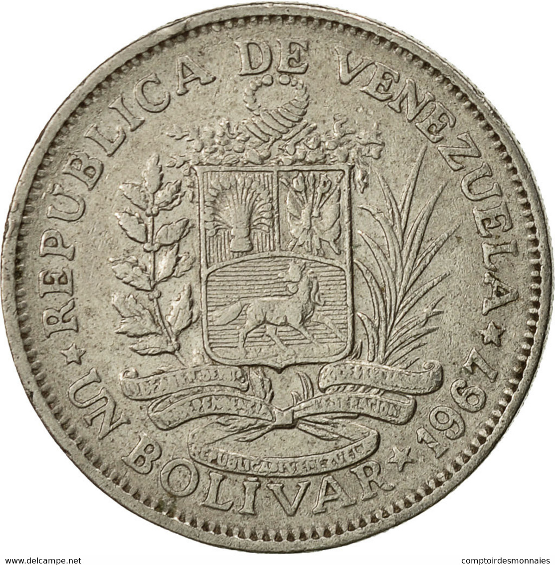 Monnaie, Venezuela, Bolivar, 1967, British Royal Mint, TTB, Nickel, KM:42 - Venezuela