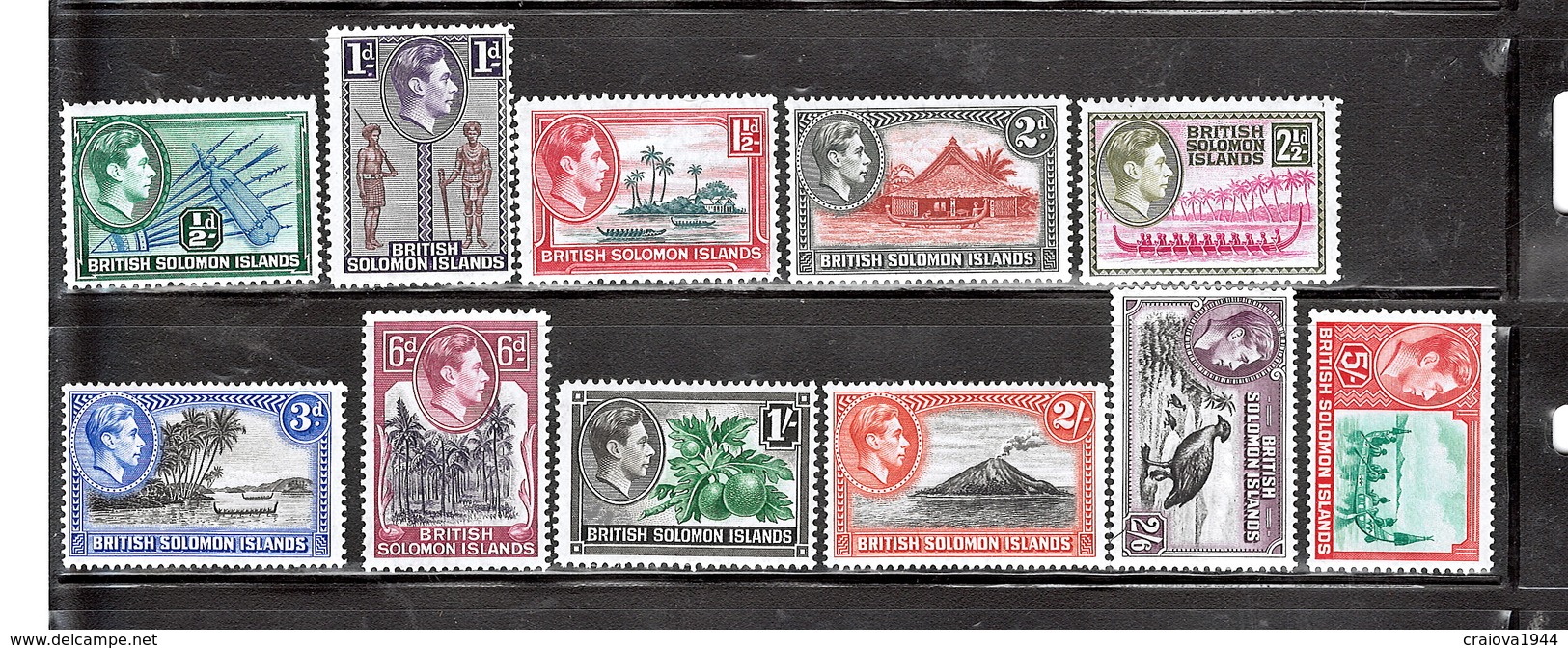 BRITISH SOLOMON Isl.1935-1951 #67 - 78 (#79 MISSED=$2.50) MH $57.25 - Iles Salomon (...-1978)