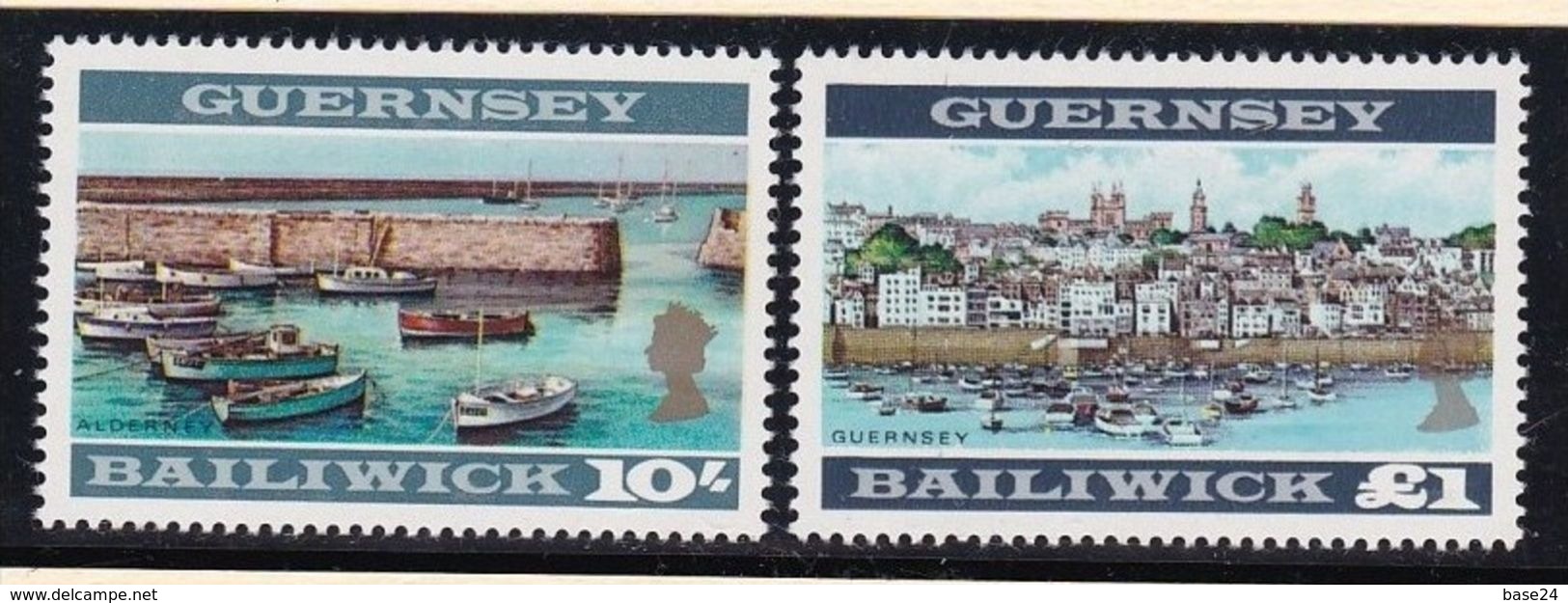 1969 Guernsey SERIE ORDINARIA 2v.: 17a/18a Dent.13¼ X 13 MNH**  DEFINITIVE  VIEWS - Guernesey