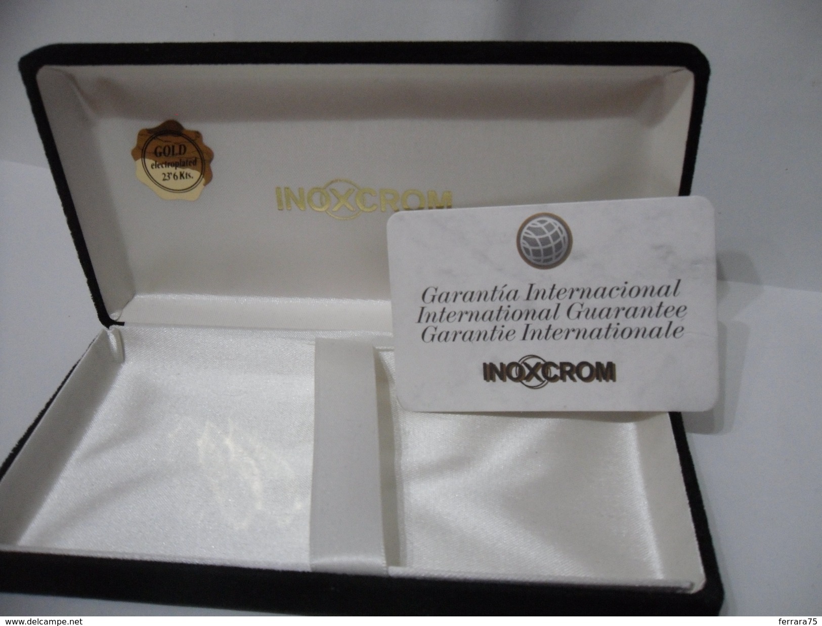 INOXCROM:SET DI PENNE SFERA-STILOGRAFICA GOLD ELECTROPLATED 23'6 KTS NUOVE NEW. - Lapiceros