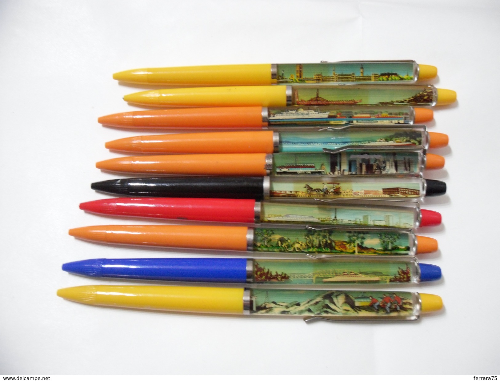 POOL OVER LOTTO SET COFANETTO DI PENNE VINTAGE ANNI 70 CON ACQUA VINTAGE - Pens