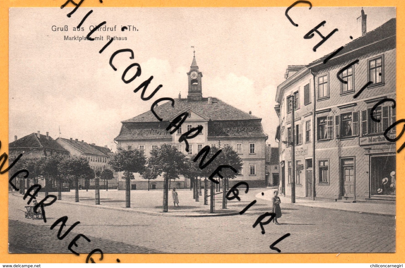 Gruß Aus Ohrdruf I. Th. - Marktplatz Mit Rathaus - Place Du Marché Et Mairie - Animée - A. STADERMANN - Autres & Non Classés