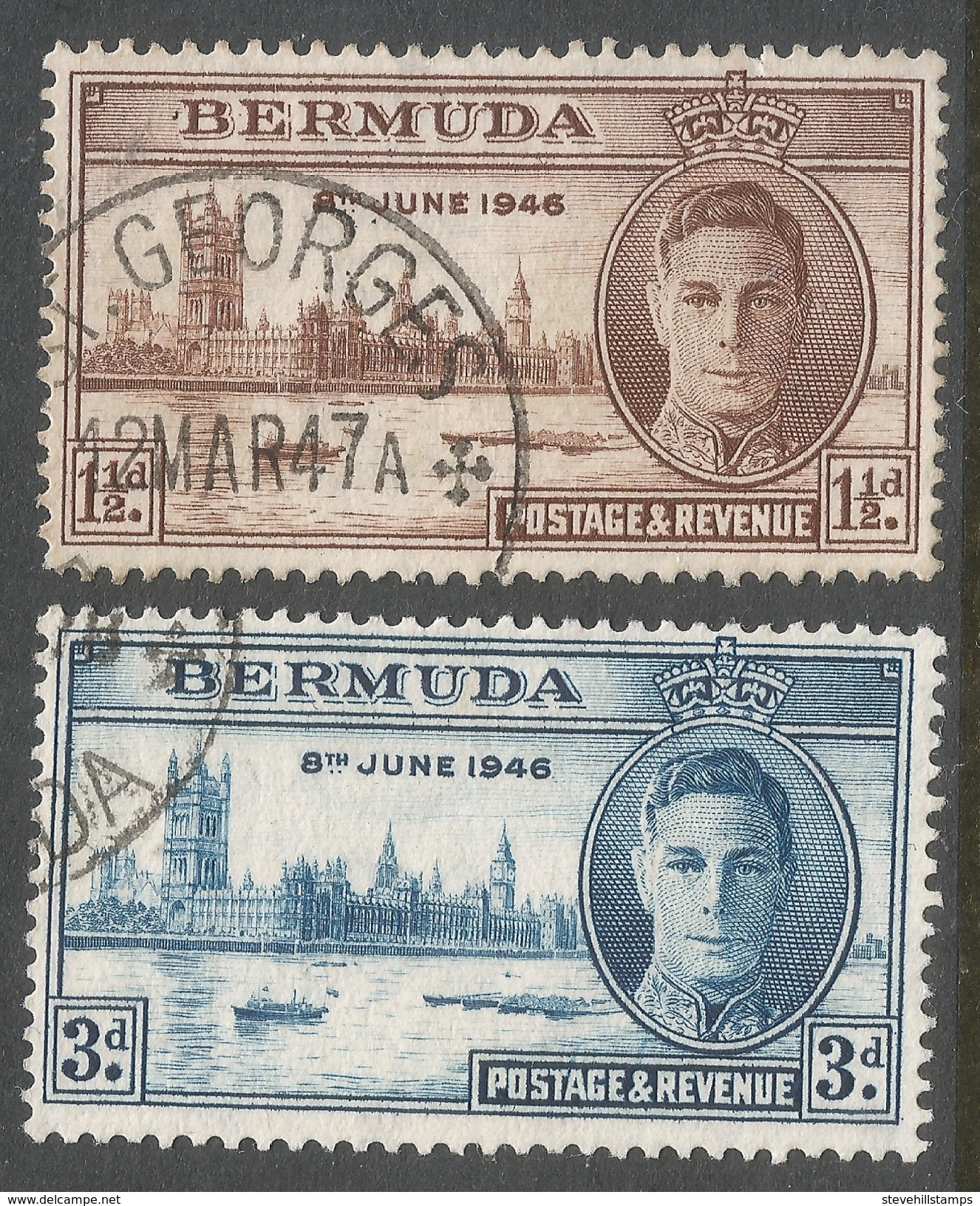 Bermuda. 1946 Victory. Used Complete Set. SG 123-4 - Bermuda