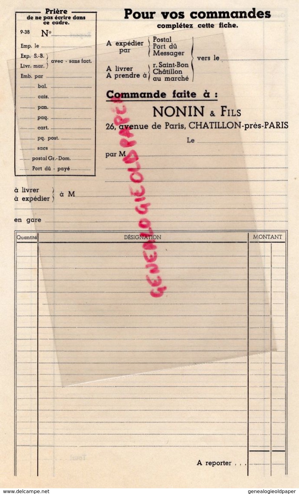 92- CHATILLON PRES PARIS- PUBLICITE + ENVELOPPE A. NONIN -HORTICULTURE -HORTICULTEUR-TULIPE DARWIN-GLAIEUL - Agricultura