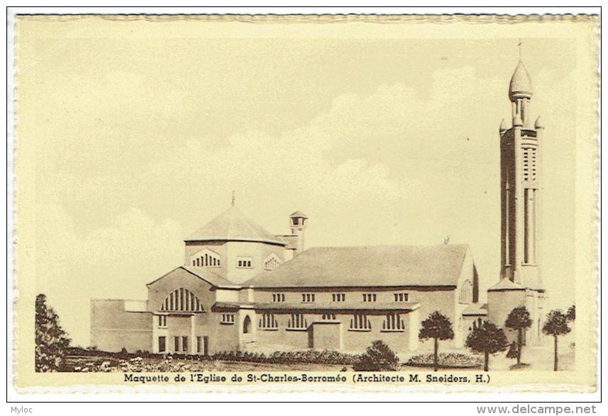 Molenbeek-St-Jean. Maquette De L'Eglise St-Charles-Borromée. Architecte Sneiders. - Molenbeek-St-Jean - St-Jans-Molenbeek
