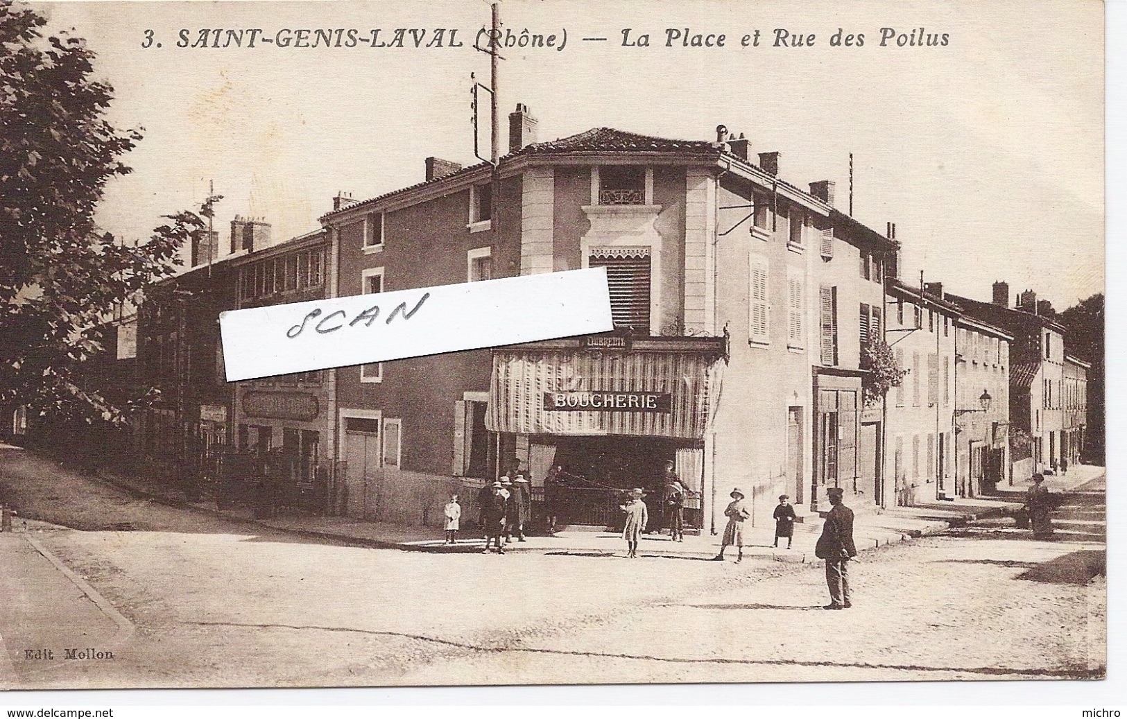 69. St GENIS LAVAL - La Place Et La Rue Des POILUS - La BOUCHERIE DUBREUIL - 641117 - Autres & Non Classés