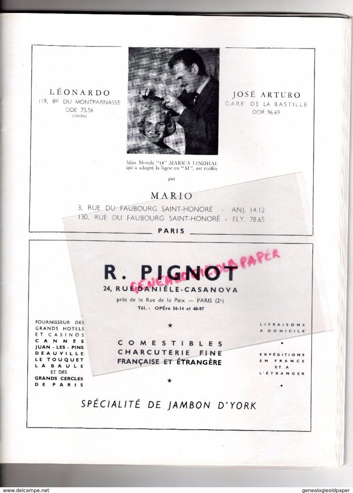 06- CANNES- RARE PROGRAMME CASINO MUNICIPAL--MARCEL HUET-FRENCH LINE-31 DEC.1958-1E JANVIER 1959-MARQUIS CUEVAS-LIFAR-