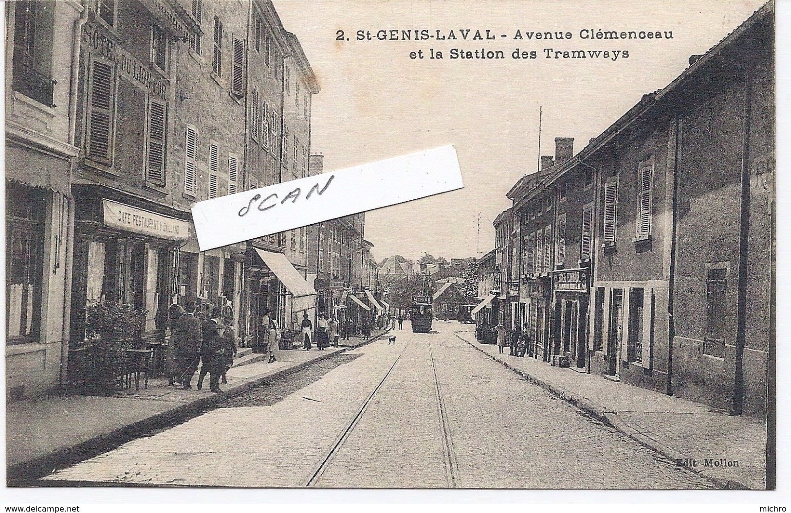 69. St GENIS LAVAL - L'avenue Clémenceau Et La Station Des TRAMWAYS - 651117 - Autres & Non Classés