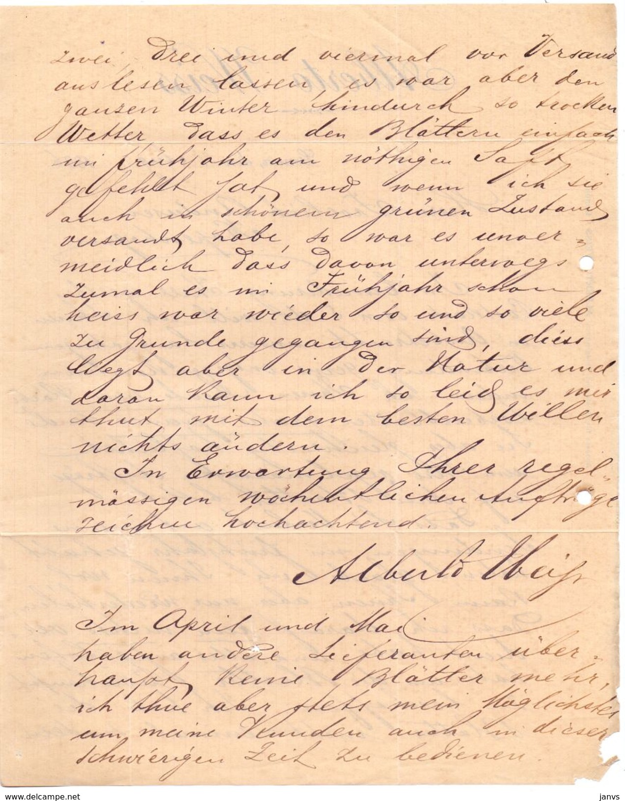 Brief Lettre - Alberto Weiss - Genua 1896 - Italien