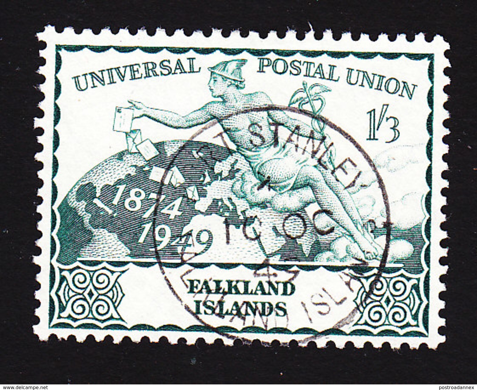 Falkland Islands, Scott #105, Used, UPU, Issued 1949 - Falkland Islands