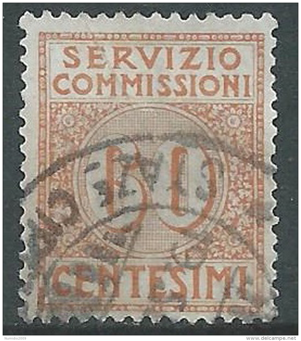 1913 REGNO SERVIZIO COMMISSIONI USATO 60 CENT - SC2 - Taxe Pour Mandats