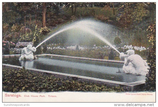 New York Saratoga Springs Tritons Fountain Club House Park 1912 - Saratoga Springs