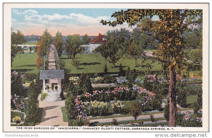 New York Saratoga Springs The Irish Gardens Of Inniscara Chauncey Olcott's Cottage Curteich - Saratoga Springs