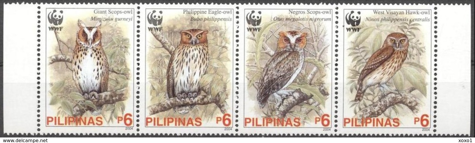 Philippines 2004 Philippinen Birds Owls Wwf  4V  MNH** - Philippines