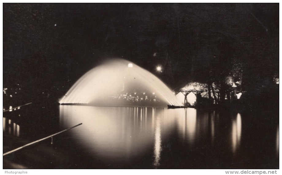 Paris Exposition Coloniale De Nuit Pont D'Eau Ancienne Photo Amateur 1931 - Places