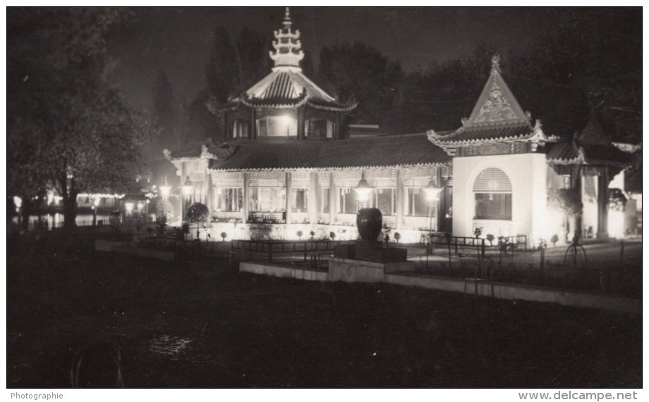 Paris Exposition Coloniale La Nuit Restaurant Indochinois Ancienne Photo Amateur 1931 - Places