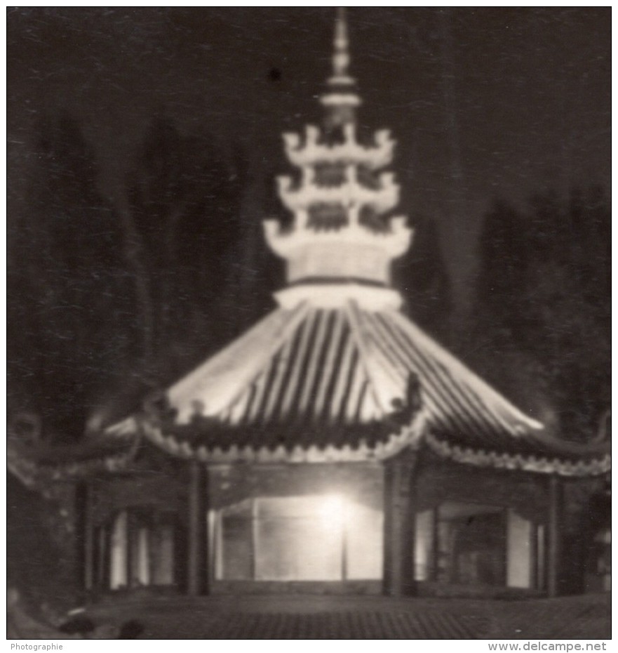 Paris Exposition Coloniale La Nuit Restaurant Indochinois Ancienne Photo Amateur 1931 - Places