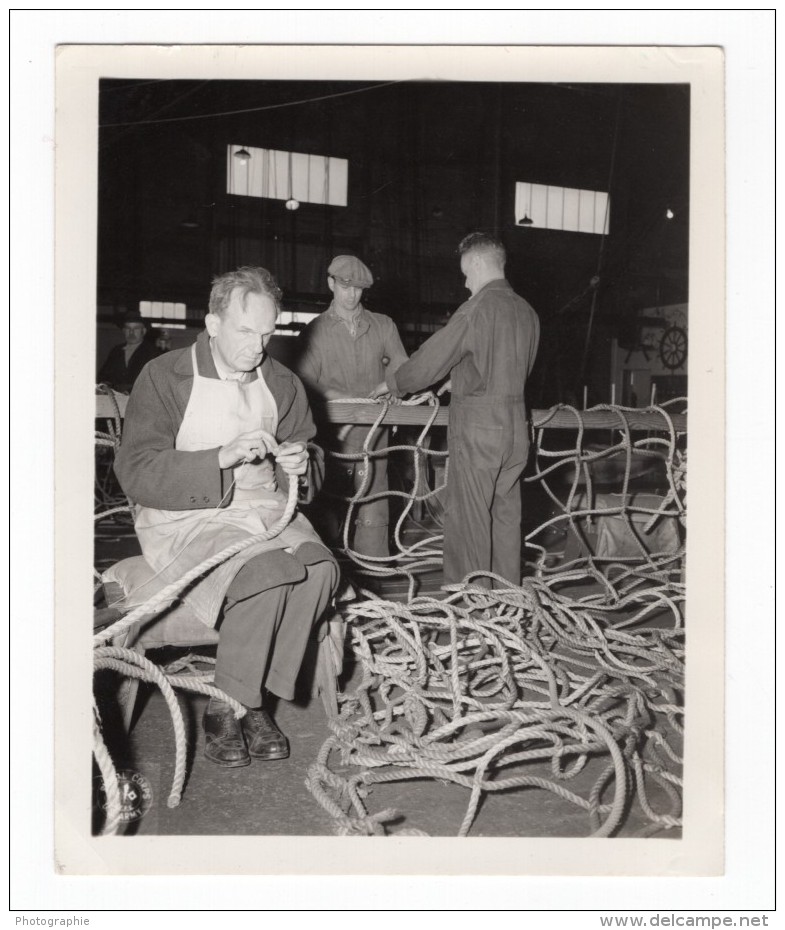 San Francisco Port Of Embarkation Fort Mason Fabrication De Cordes Ancienne Photo Signal Corps 1945 - Guerre, Militaire