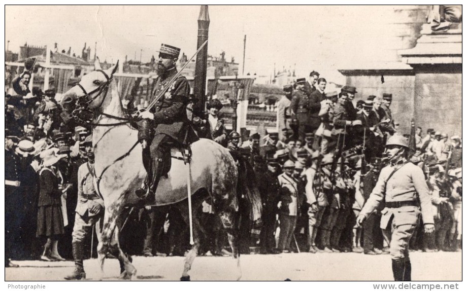 France Paris Fêtes de la Victoire Defile Militaire Lot de 4 Anciennes Cartes Photos 1919