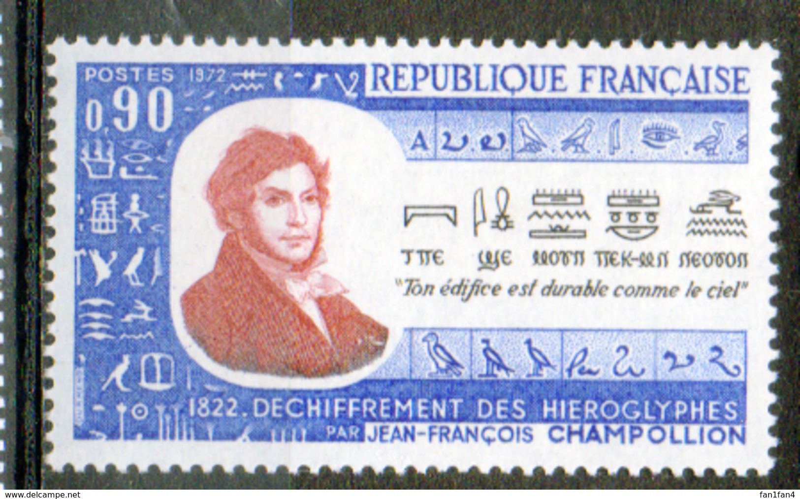 FRANCE 1972 - (**) - N° 1734 - (Déchiffrement Des Hiéroglyphes Par Jean-François Champollion) - Neufs