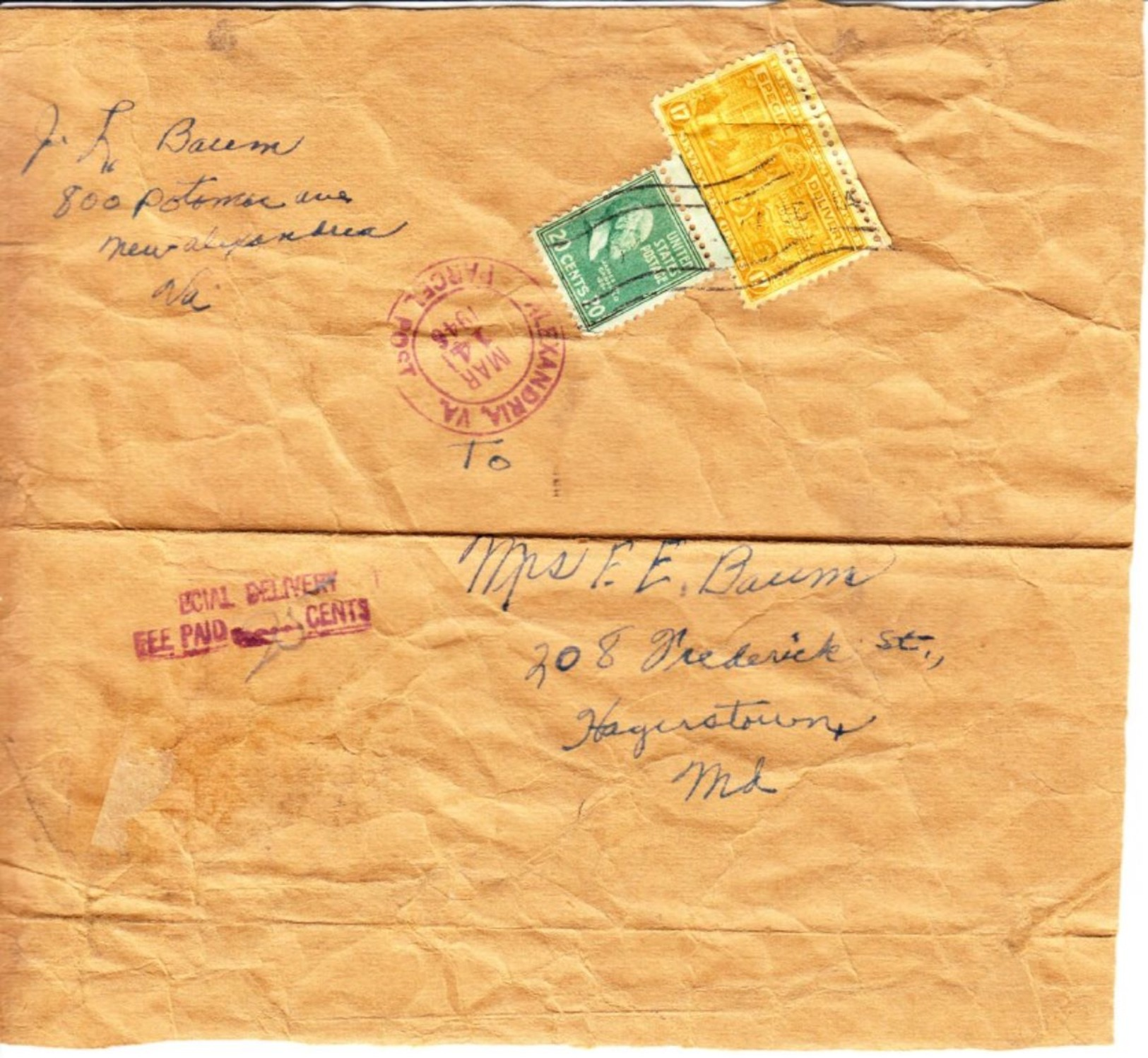 United States Cover 1946 Wrapper - Covers & Documents