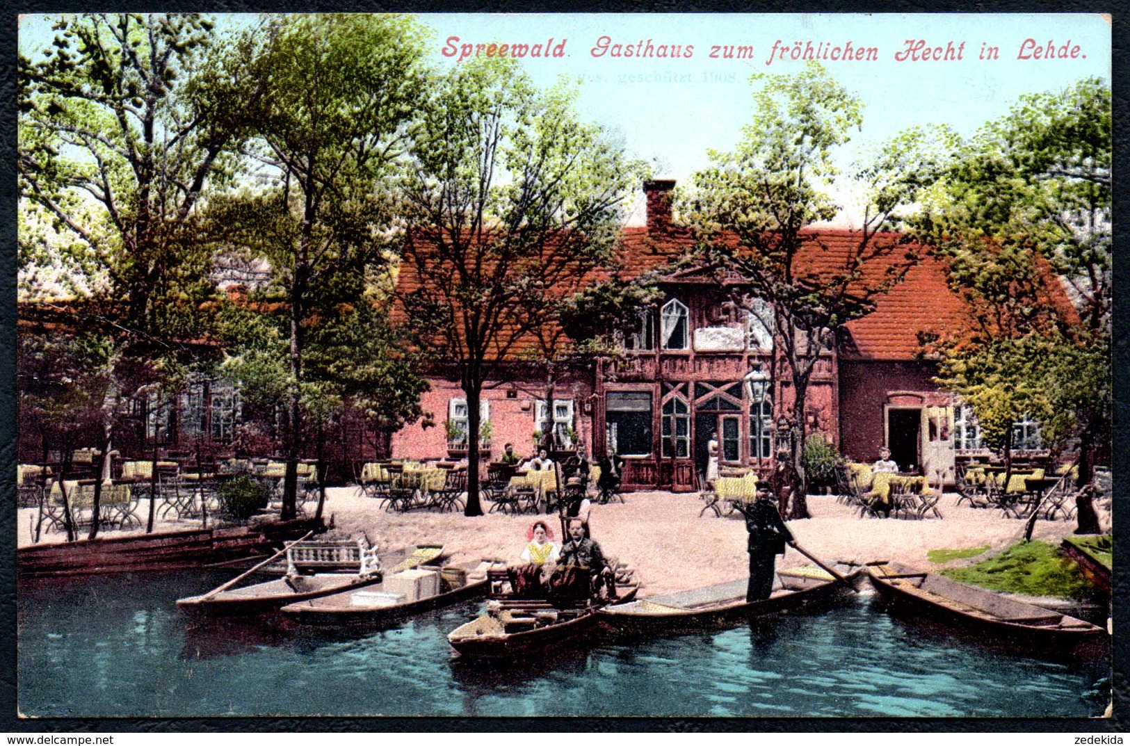 9503 - Lehde Bei Lübben - Gasthaus Gaststätte Zum Fröhlichen Hecht - Spreewald - Hermann Striemann - Lübben (Spreewald)