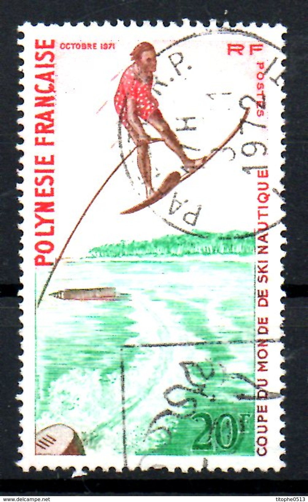 POLYNESIE. N°87 Oblitéré De 1971. Ski Nautique. - Ski Nautique