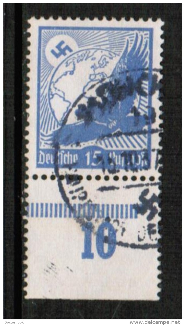 GERMANY   Scott # C 4 VF USED TAB - Airmail & Zeppelin