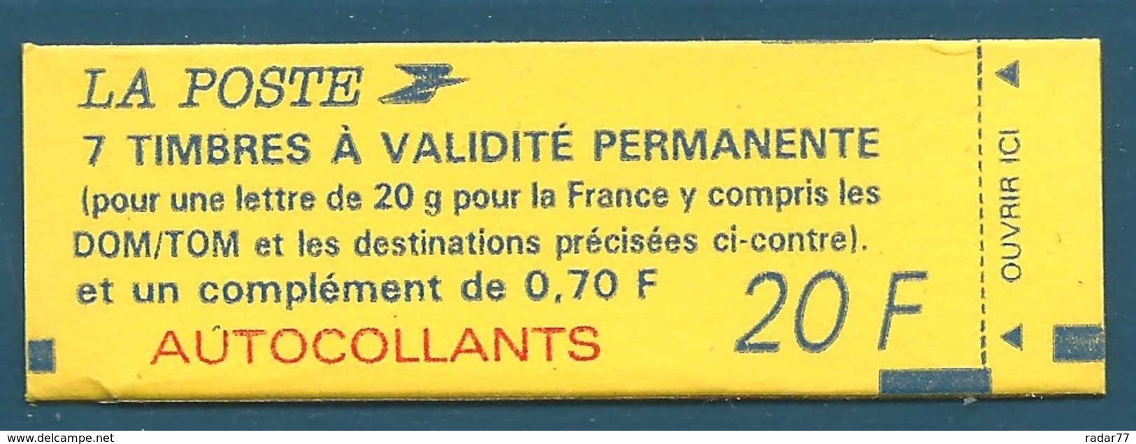 Carnet N°1505 Marianne Du Bicentenaire à Composition Variable Autoadhésif, Non Ouvert Neuf** - Modernes : 1959-...