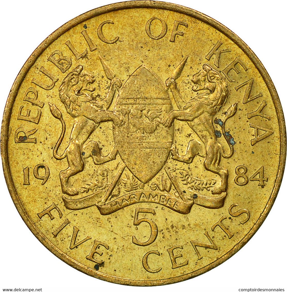 Monnaie, Kenya, 5 Cents, 1984, British Royal Mint, TTB, Nickel-brass, KM:17 - Kenya