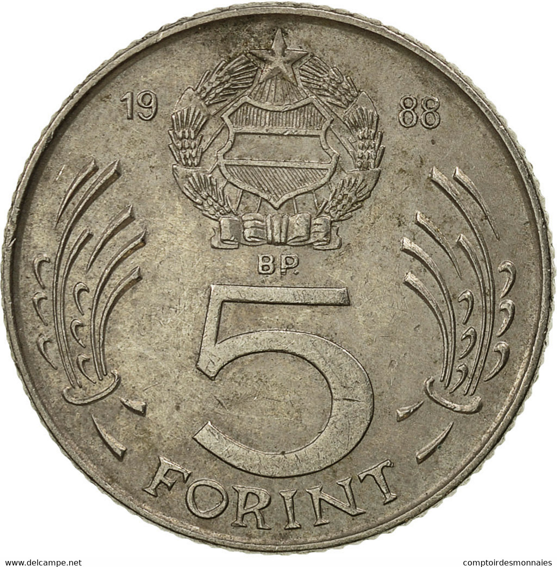 Monnaie, Hongrie, 5 Forint, 1988, Budapest, TTB, Copper-nickel, KM:635 - Hongrie