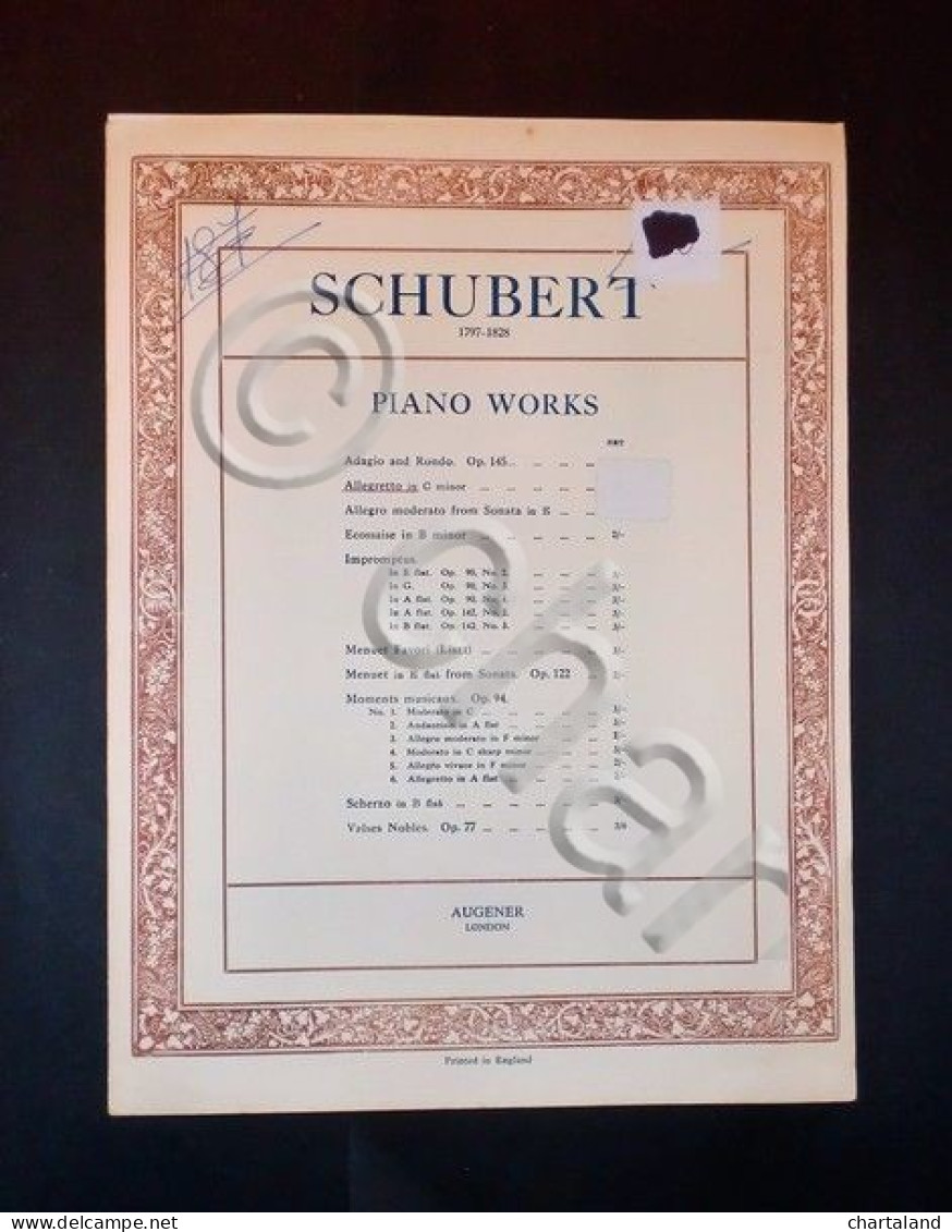 Musica Spartiti - Franz Schubert - Piano Works - 1963 C.a - Non Classificati