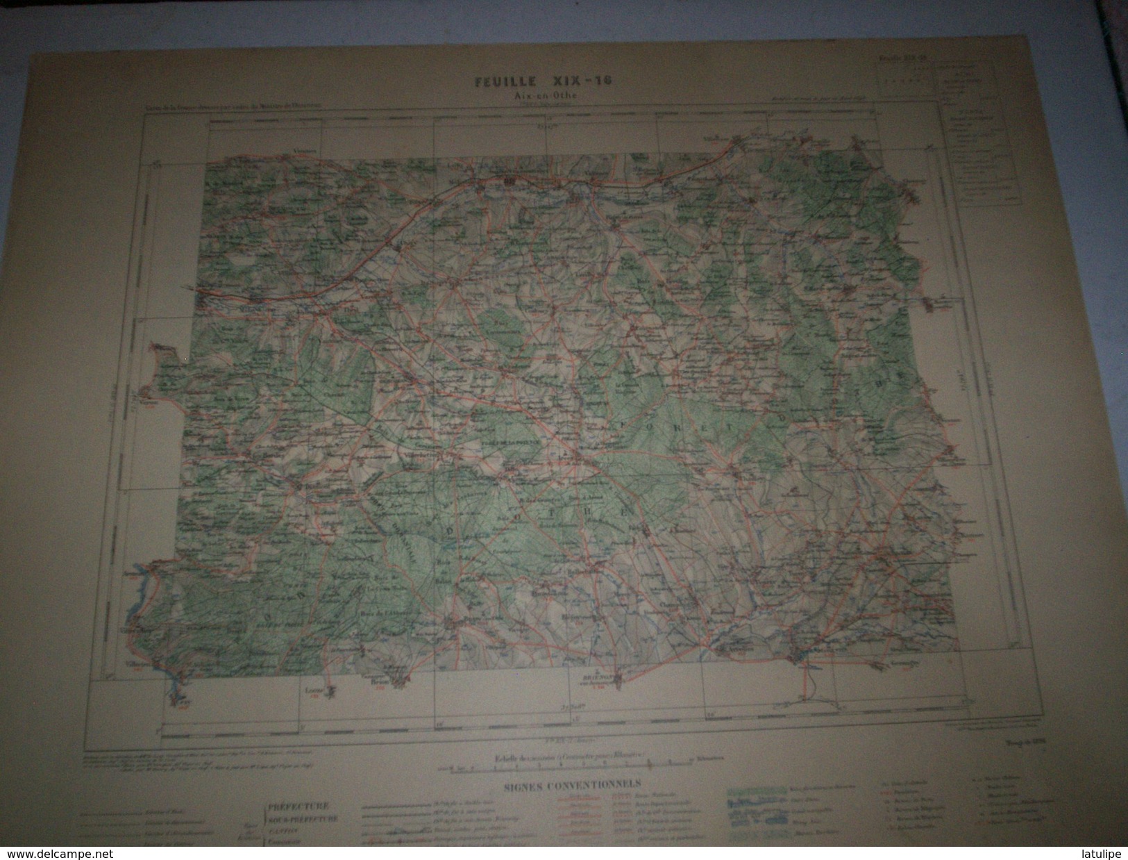 CARTE GEOGRAPHIQUE  G - Format  45 X 57 De AUBE_YONNE_Feuille De AIX En OTHE  XIX  16 ) En1896 - Geographical Maps