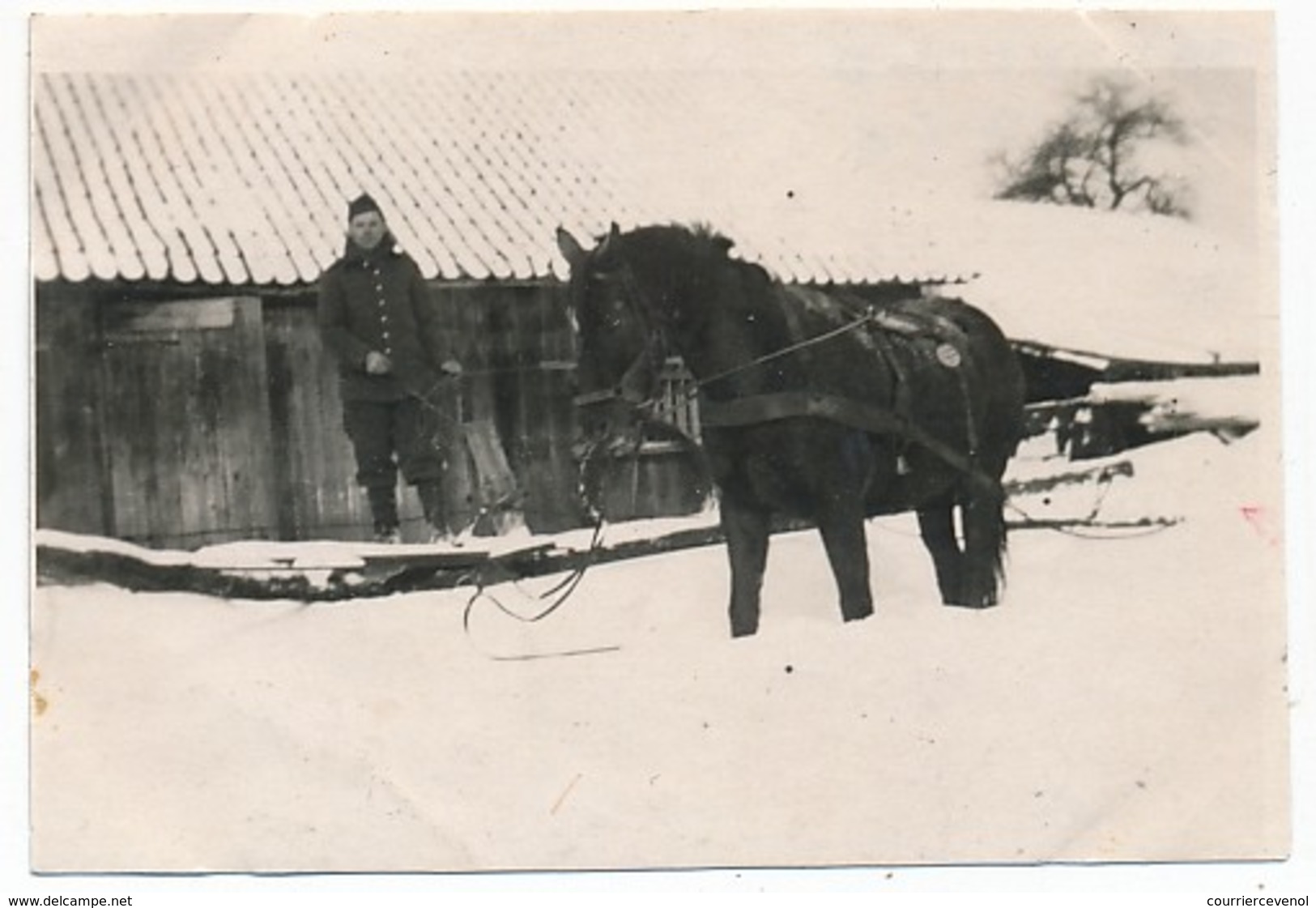 10 petites photos depuis le STALAG 1A - Portrait, Groupes, PG dans la neige, PG à cheval (travaux à la ferme)