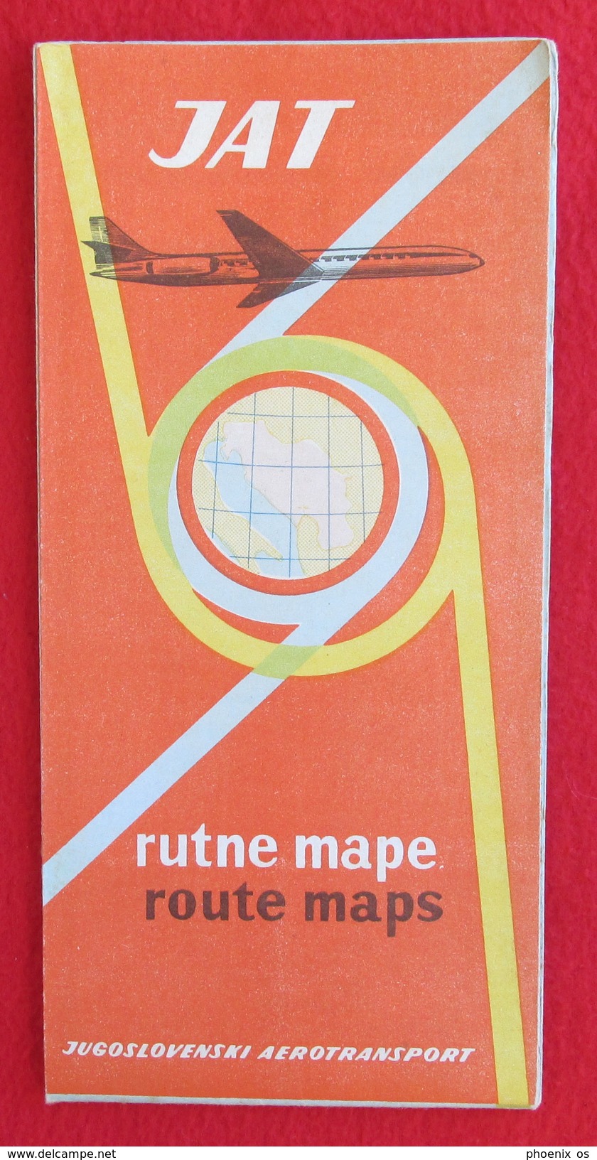 JAT Airlines Yugoslavia - Route Maps Map, Routenkarten, Belgrade 1964. - Zeitpläne